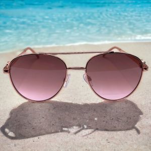 Rose Gold Aviators Tan to Pink Variated Lenses